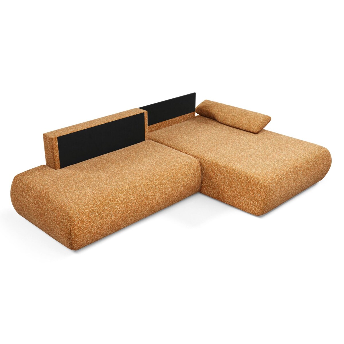 Narożnik rozkładany PENTI z pojemnikiem na pościel, prawy, pomarańczowy