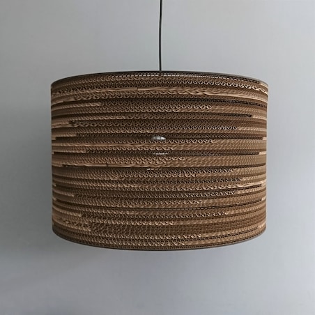 Cylindryczna lampa wisząca z tektury - TAMBURO 55