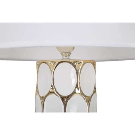 Lampa stołowa Glam Carv, kolor biały i złoty, ceramika i żelazo, 34,5 x 34,5 x 56 cm, 1 x E27, max. 40 W, do salonu i sypialni, Mauro Ferretti
