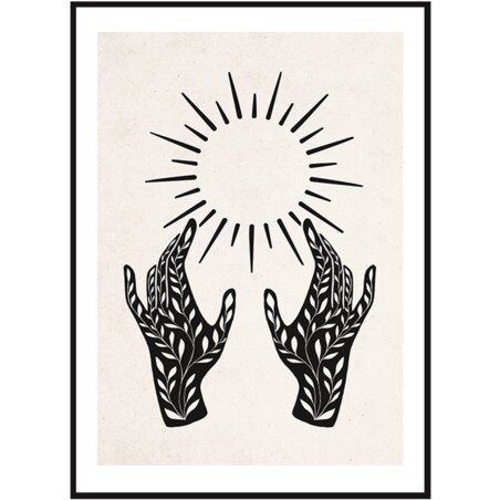 Poster Story, Plakat, Obraz - Dwie Dłonie i Słońce, wymiary 70 x 100 cm