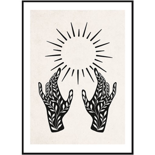 Poster Story, Plakat, Obraz - Dwie Dłonie i Słońce, wymiary 70 x 100 cm