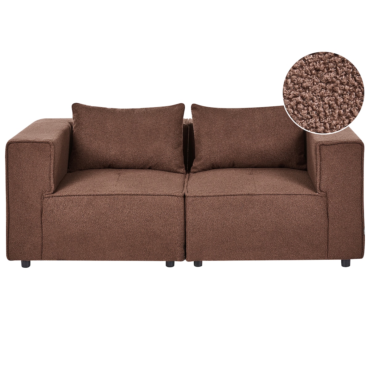 Sofa modułowa dla 2 osób AXEBO Boucle Brązowy