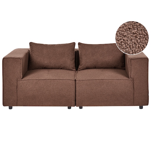Sofa modułowa dla 2 osób AXEBO Boucle Brązowy