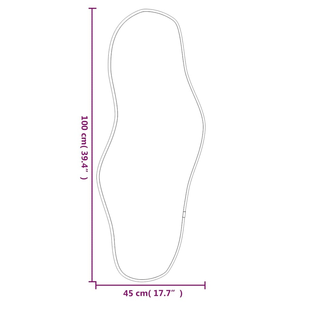 vidaXL Lustro ścienne, srebrne, 100x45 cm