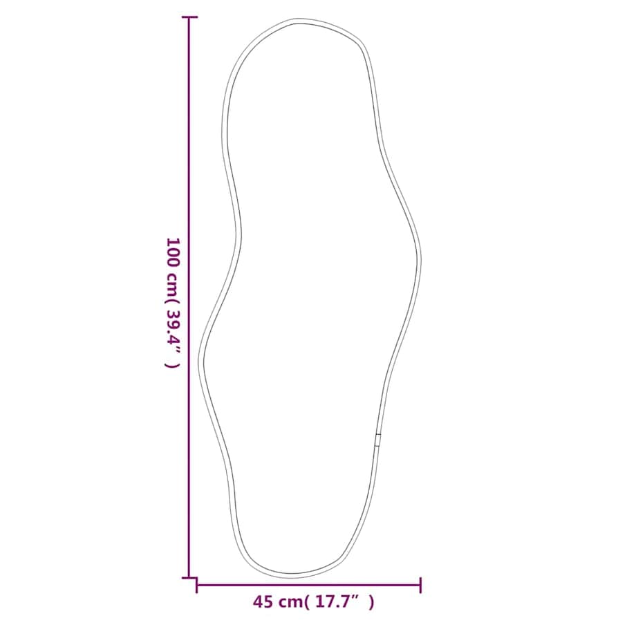 vidaXL Lustro ścienne, srebrne, 100x45 cm