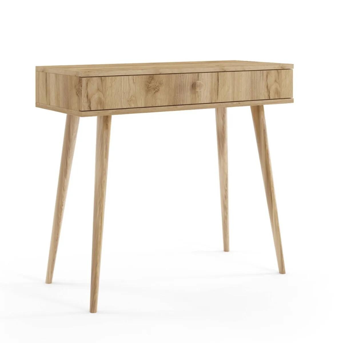 Konsola LEBEL dąb craft złoty