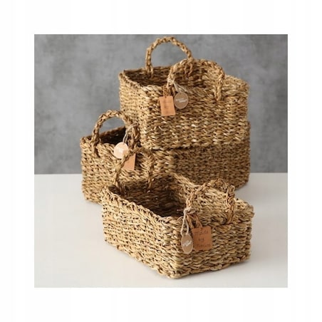 Kosz pleciony SOPHY z uchwytami L-36x28cm