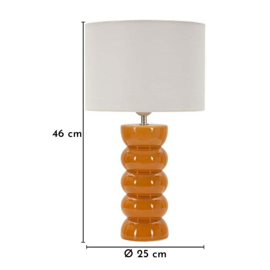Lampa stołowa Torr, kolor musztardowy i biały, ceramika, żelazo i tkanina, 25 x 25 x 46 cm, 1 x E27, max. 40 W, styl nowoczesny, Mauro Ferretti