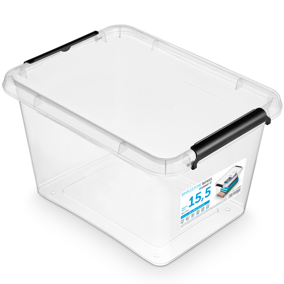 Pojemnik Plastikowy Pudełko Z Pokrywą Do Przechowywania Box Pudło 15,5L