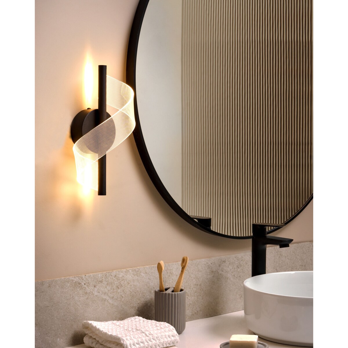 Lampa ścienna LED SARELA Czarny Metal