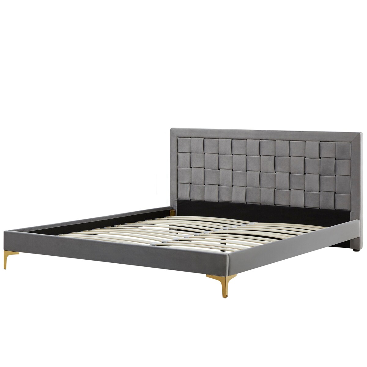Łóżko Welur LIMOUX 180 x 200 cm Szary