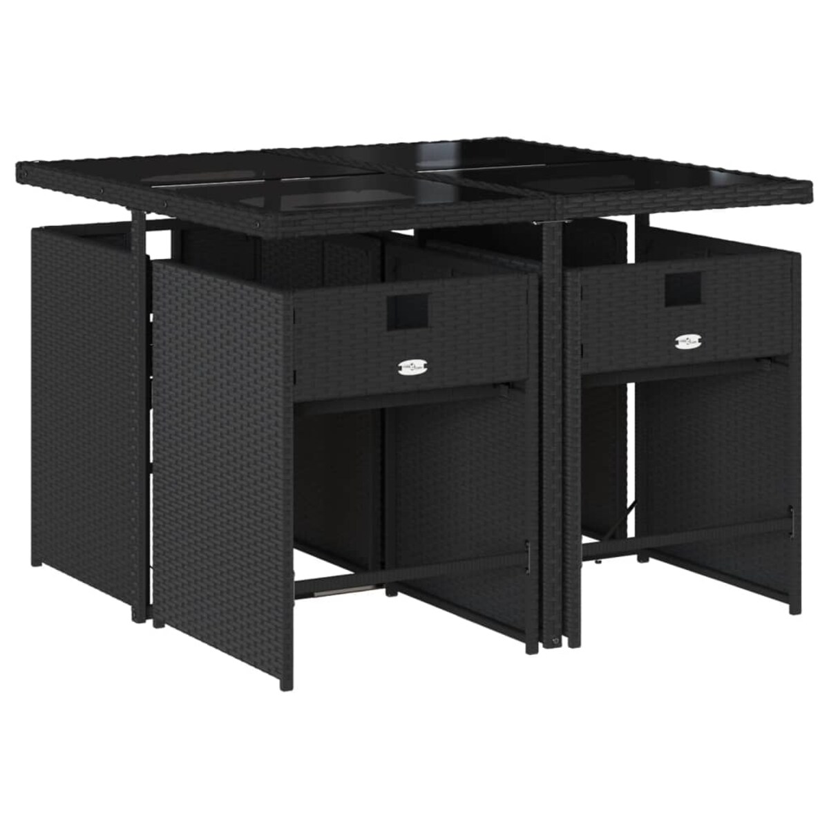 vidaXL 5-cz. zestaw mebli ogrodowych z poduszkami, czarny, polirattan