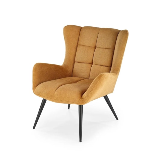 Fotel tapicerowany BYRON musztardowy