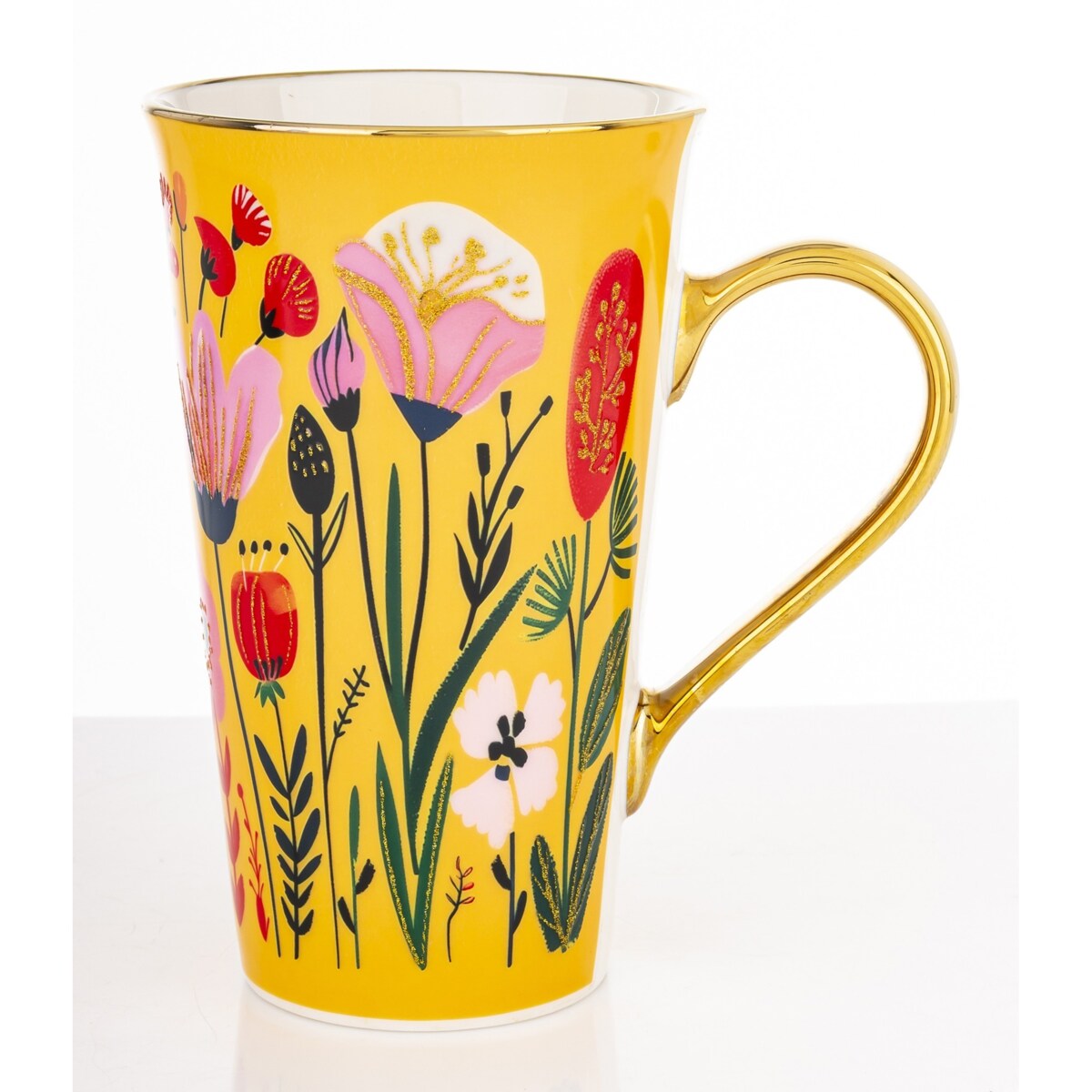 Kubek porcelanowy 700 ml BLUMEN-I 17x15x10 cm żółty