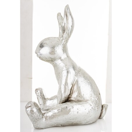Dekoracja - króliczek 39,5x26,5x30 cm WITEK srebrny