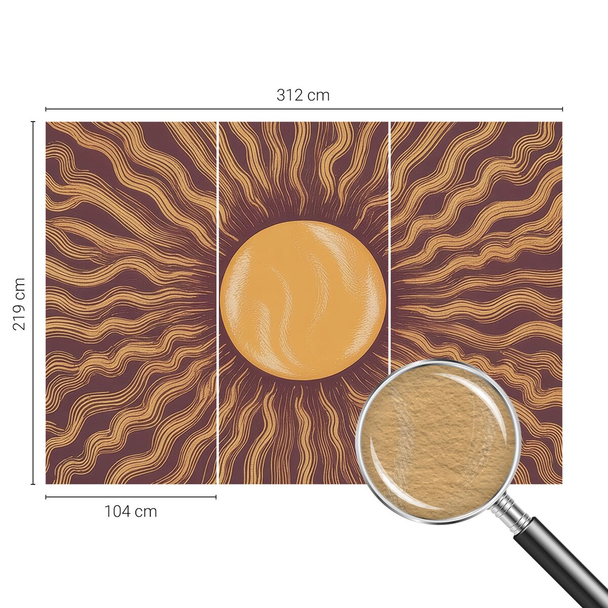 Fototapeta flizelinowa 312x219 cm - Słoneczne promienie, tapeta ścienna brązowa