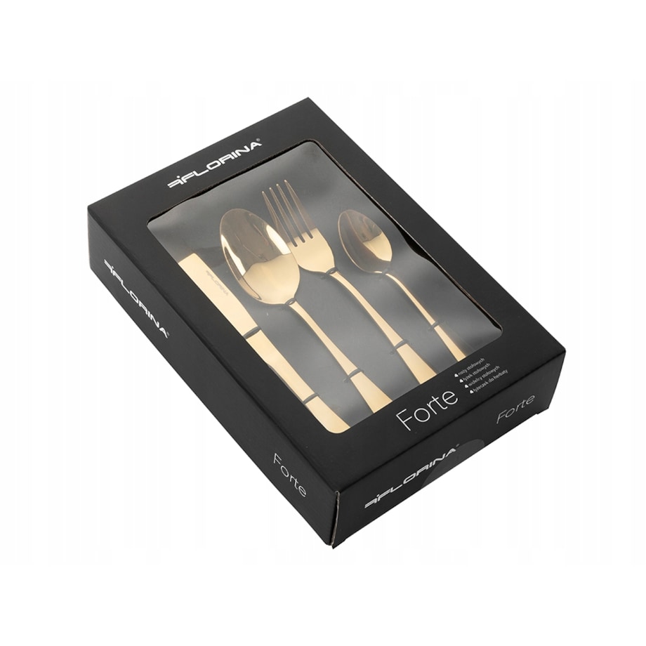KOMPLET ZŁOTE SZTUĆCE DLA 4 osoby 16 ele widelec nóż łyżka