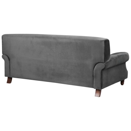 Sofa 3-osobowa welurowa szara EIKE