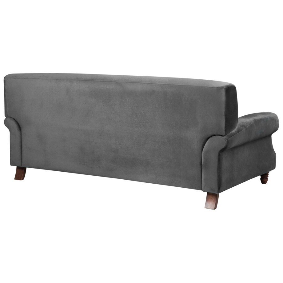 Sofa 3-osobowa welurowa szara EIKE