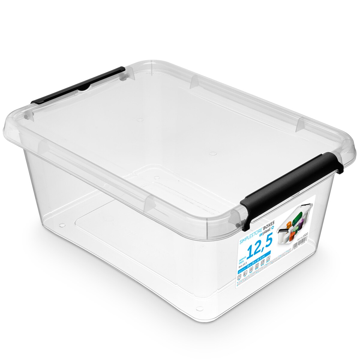 Pojemnik Plastikowy Pudełko Z Pokrywą Pudło Box Do Przechowywania 12,5L