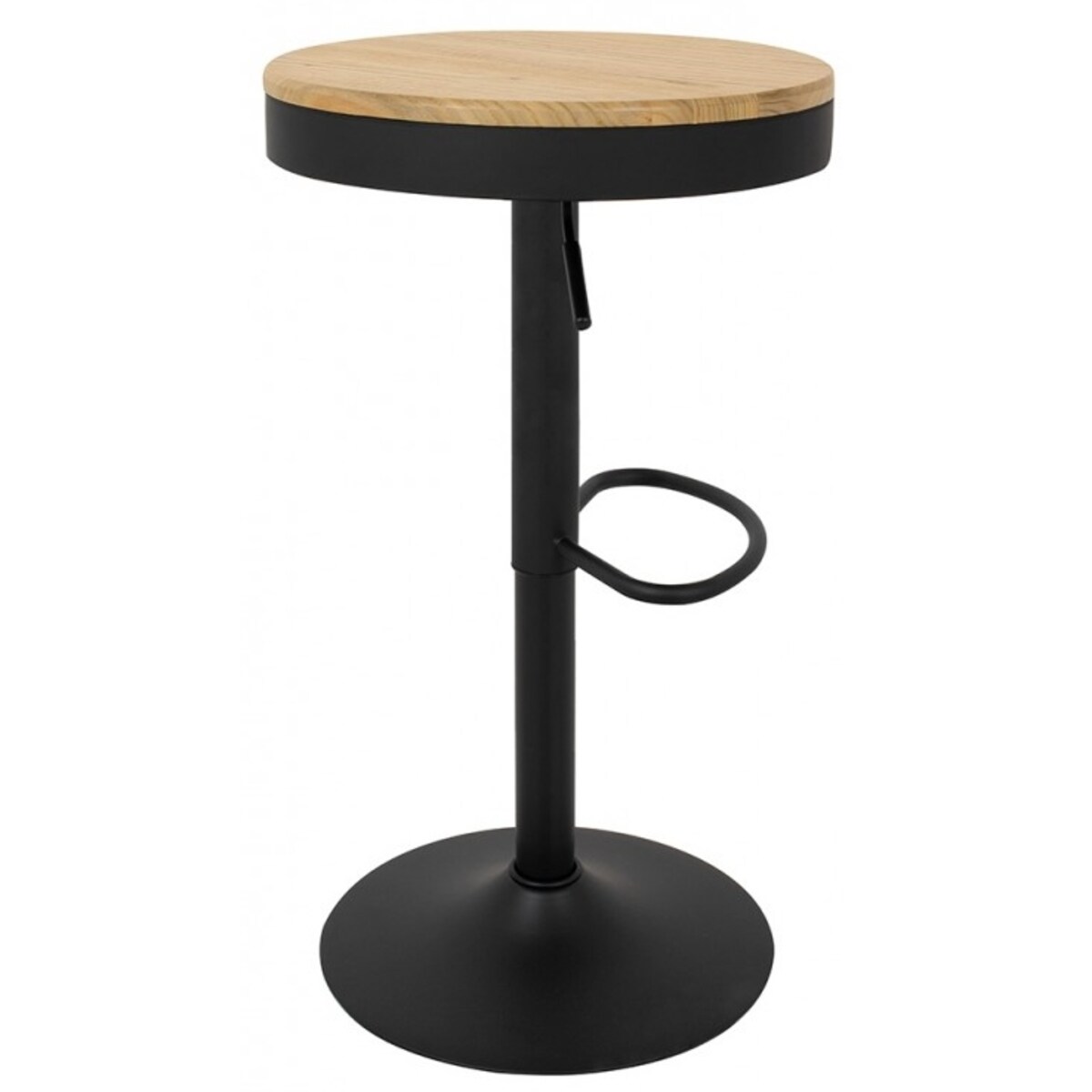Stołek okrągły Volt KH010100953 z regulacją czarny drewniany