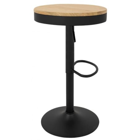 Stołek okrągły Volt KH010100953 z regulacją czarny drewniany