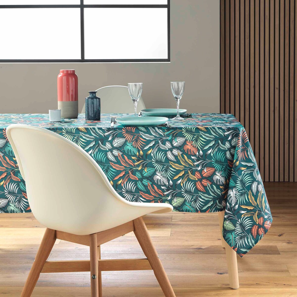 Obrus prostokątny STYLIS BLUE, 145 x 240 cm, niebieski z nadrukiem