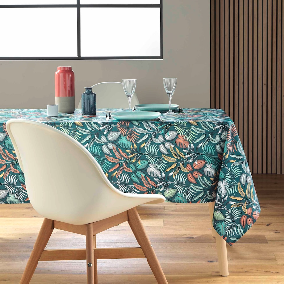 Obrus prostokątny STYLIS BLUE, 145 x 240 cm, niebieski z nadrukiem