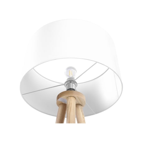 Lampa podłogowa drewniana biała NITRA