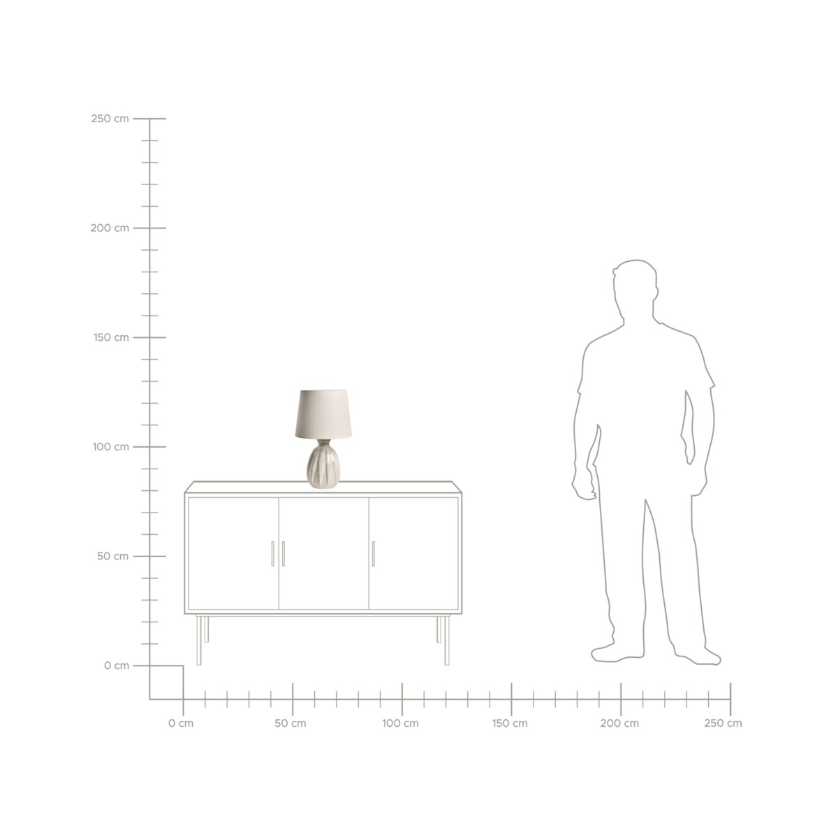 Lampa stołowa AGUAN Ceramika Jasnobeżowy