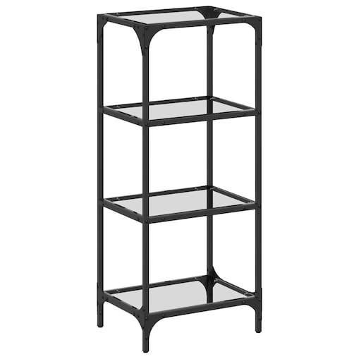 vidaXL Regał z przezroczystymi, szklanymi półkami, 40x30x95 cm, stal