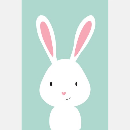 Plakat dla dzieci Królik miętowy 40x50