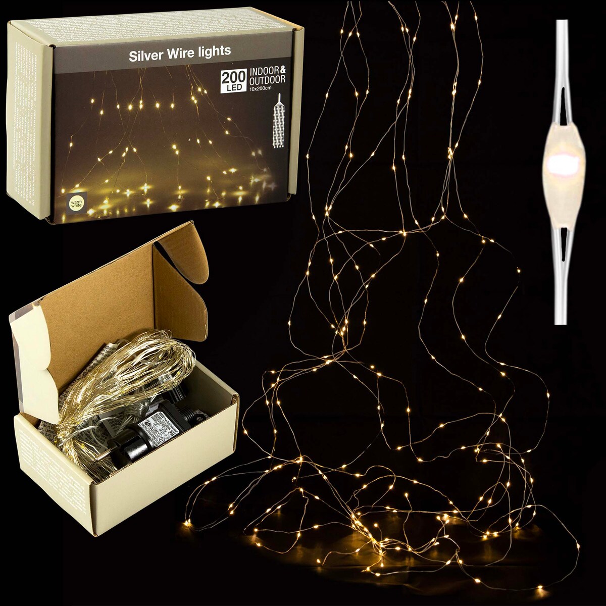 Lampki Kurtyna Druciki 200 Led 10X200Cm Ozdoba Wisząca Na Okno Ciepły Biały
