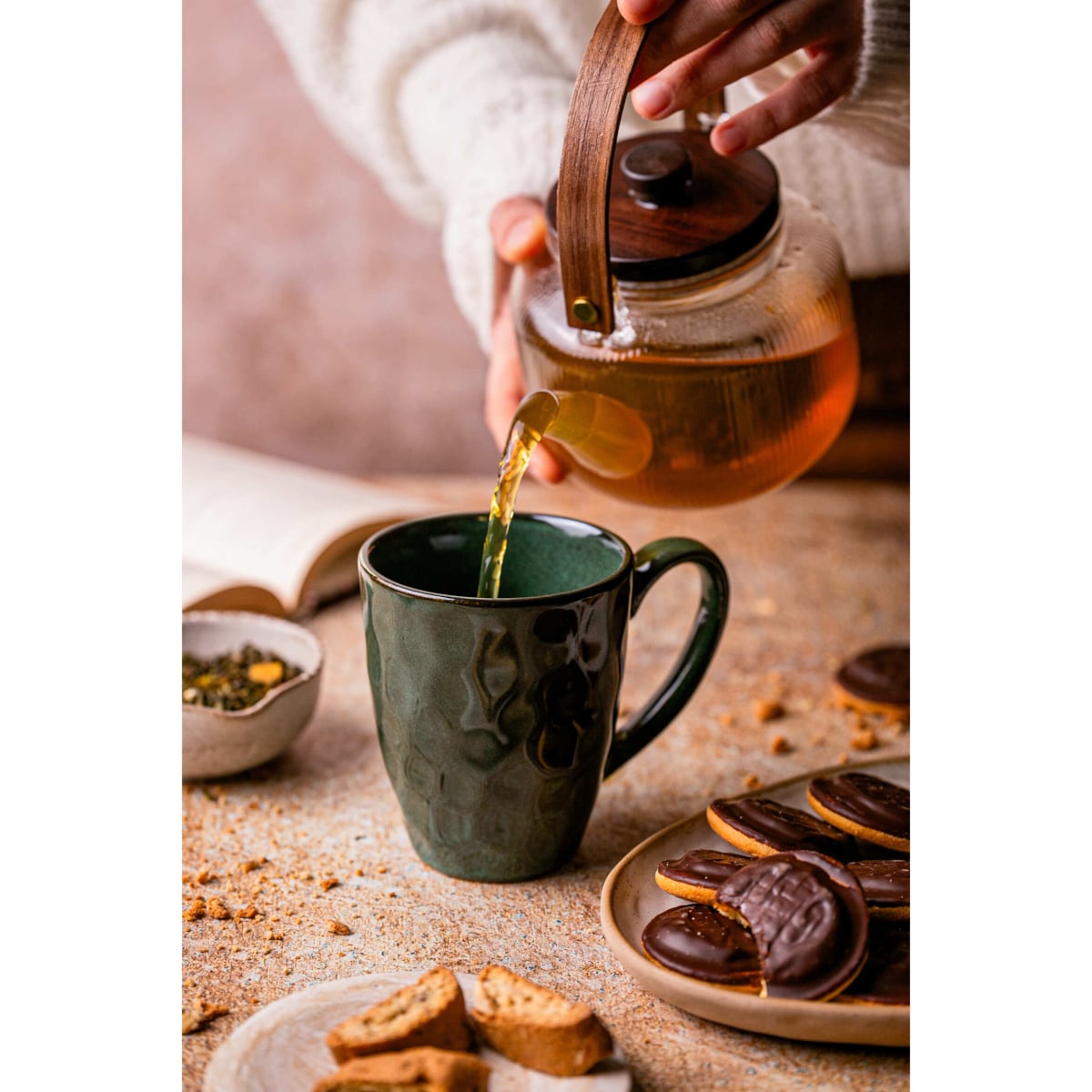 Zestaw kubków Uminami zielony dla 6 osób Nowoczesny Do zmywarki Komplet