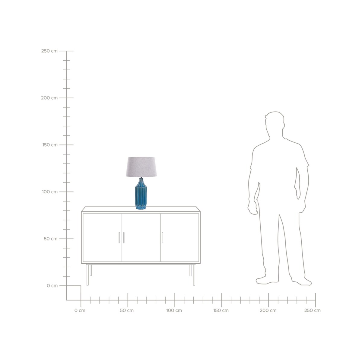 Lampa stołowa ceramiczna niebieska ABAVA