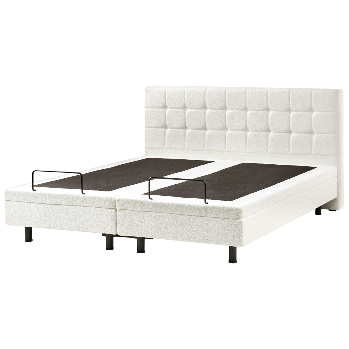 Łóżko regulowane Boucle DUKE 180 x 200 cm Złamana biel