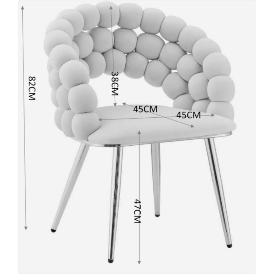 Krzesło beżowe z bąbelkowym oparciem, ze złotymi nogami Bubble