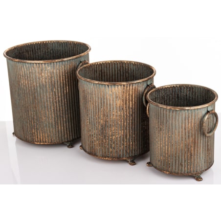 Osłonka metalowa 3 szt. 32x30,5 i 28,5x26 i 24x21,5cm UMMERO-2 patyna