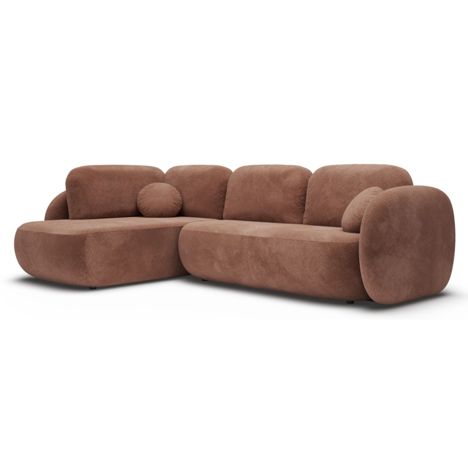 Nowoczesny Narożnik rozkładany OLIVIO II, lewy, brązowy