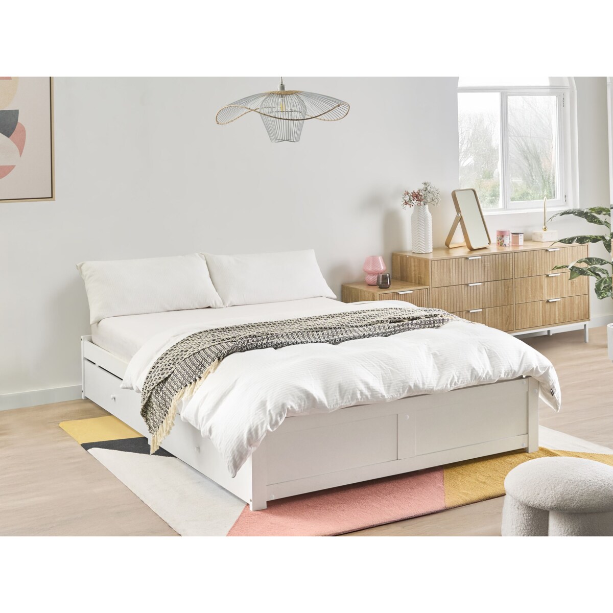 Łóżko z szufladami bez zagłówka BRUX 180 x 200 cm