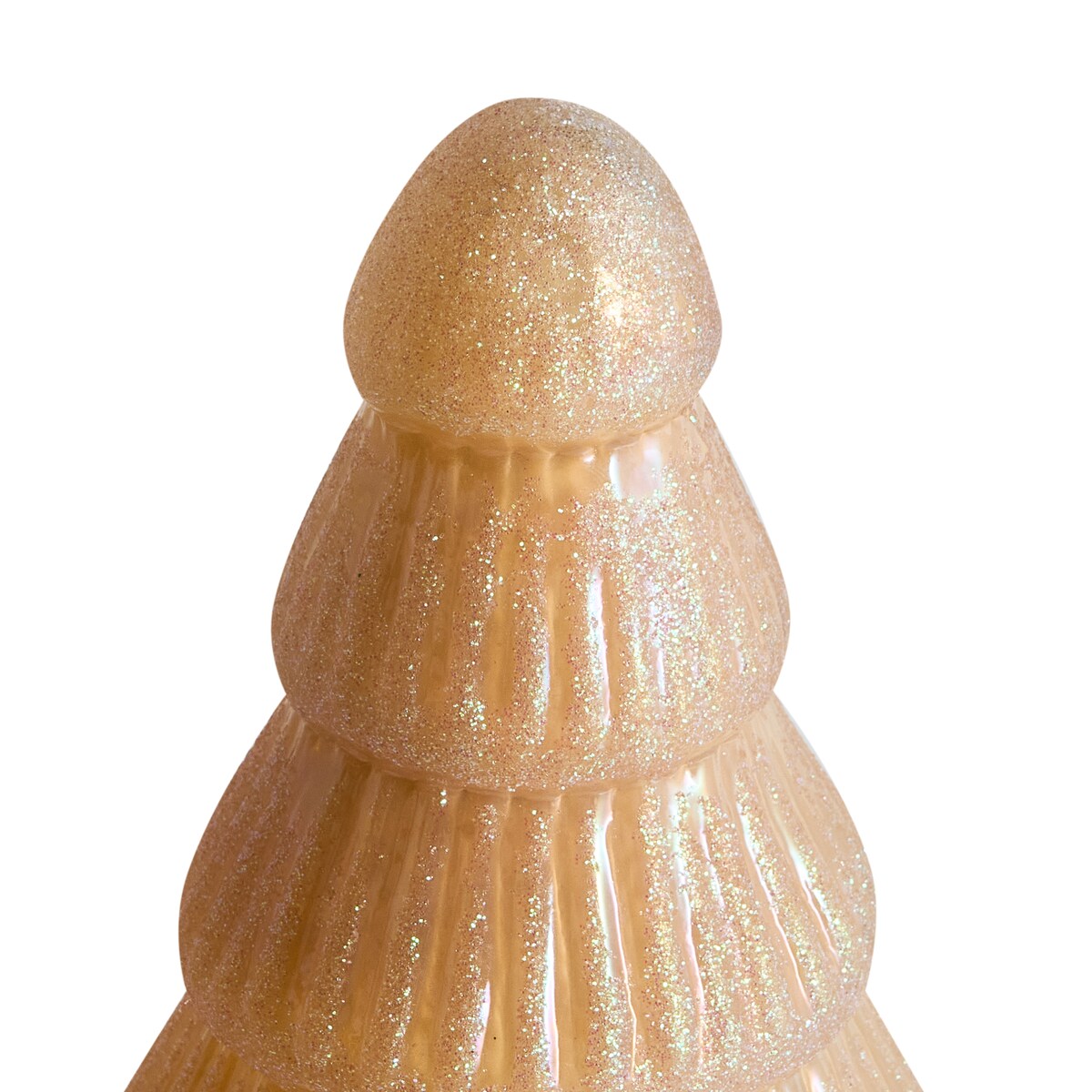 Zestaw 2 figurek dekoracyjnych FLAREN 20/25 cm Choinka Beżowy