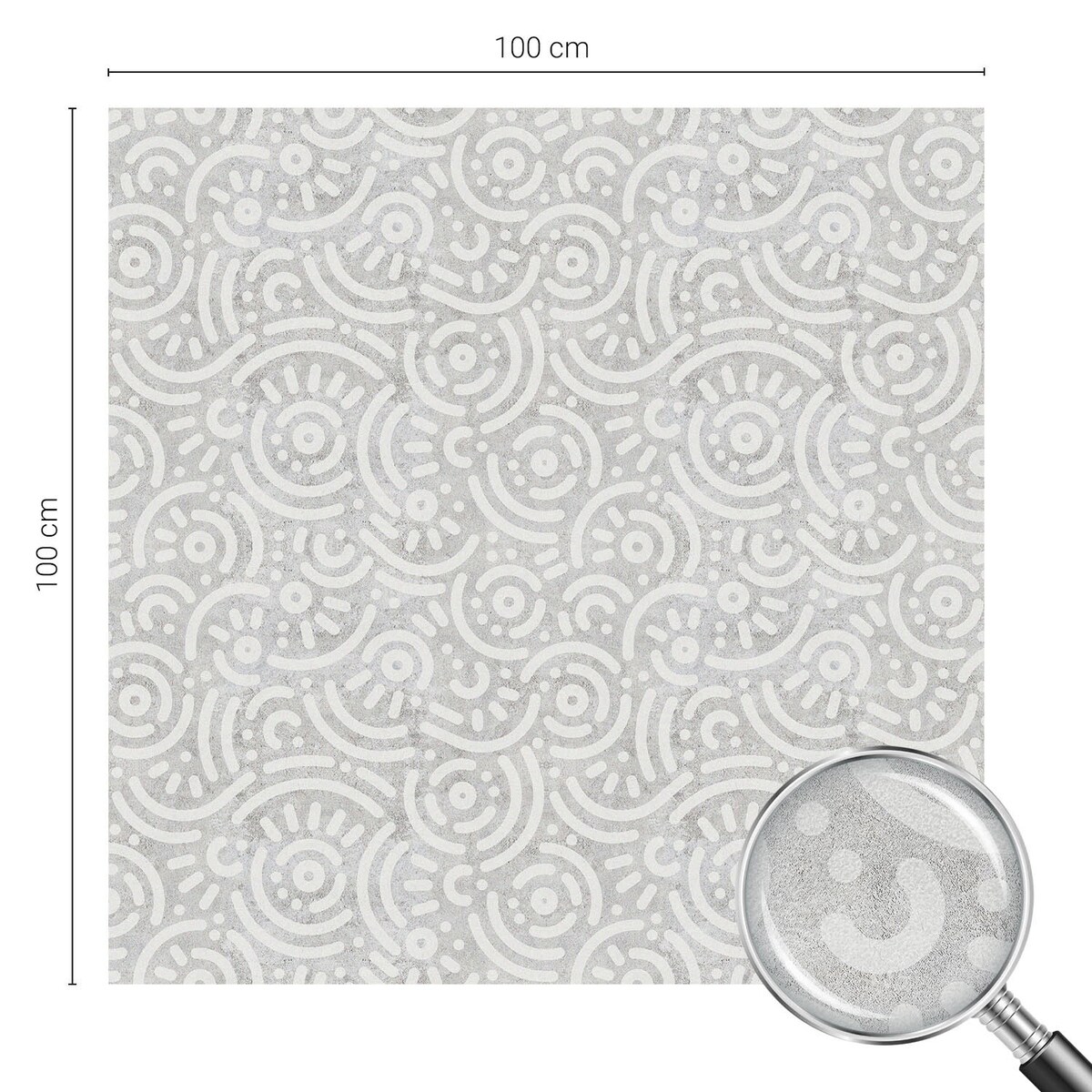 Witraż samoprzylepny dekoracyjny - Abstrakcyjne linie na szarym tle - 100x100 cm