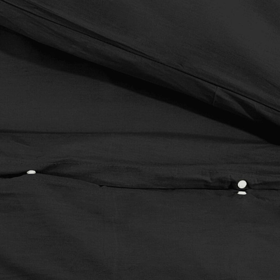 vidaXL Zestaw pościeli, czarny, 200x220 cm, lekka mikrofibra