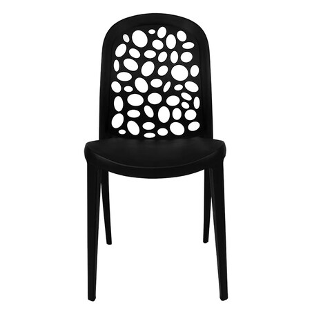 Krzesło plastikowe czarne nowoczesne do salonu ogrodu na balkon