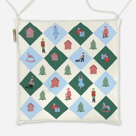 Poduszka świąteczna na krzesło - Retro Święta