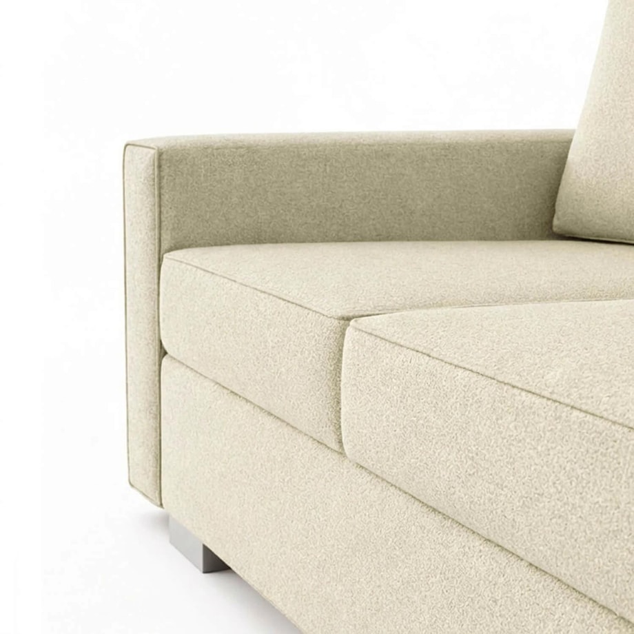 Sofa rozkładana 2-osobowa z funkcją spania do salonu kremowa DRAVOS