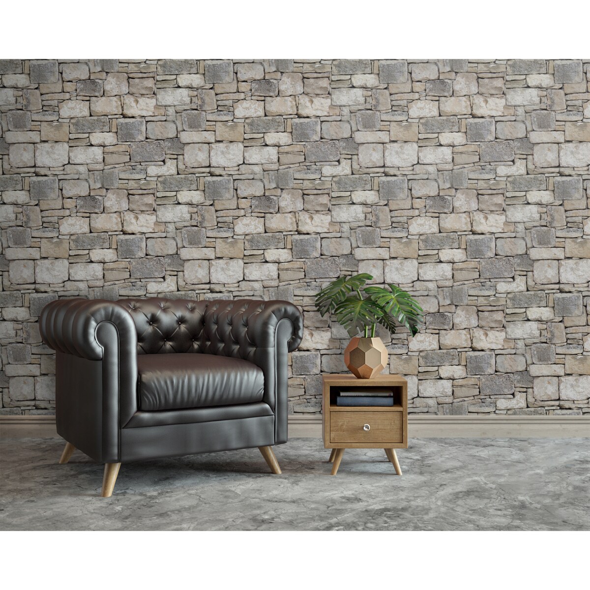 Tapeta Szary murek, 416x254cm