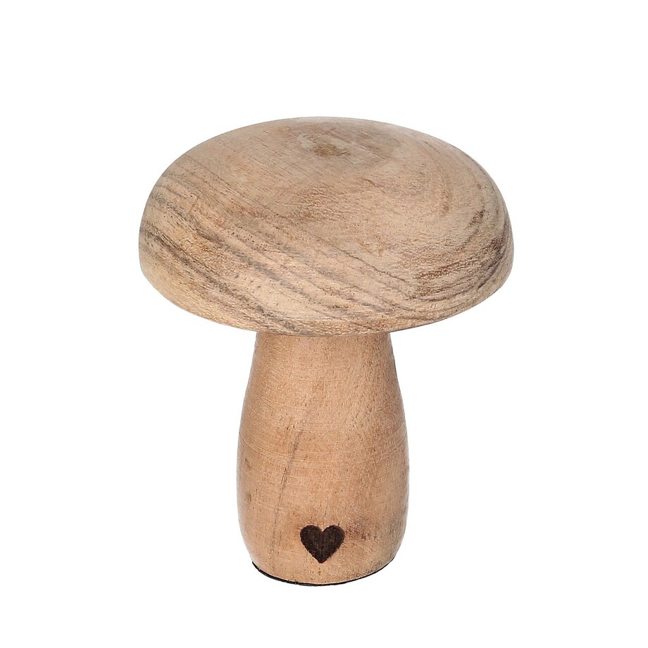 Grzybek Heartcap 9x9x11 cm boże narodzenie, święta, świąteczne, beżowy-naturalny, 9x9x11 cm