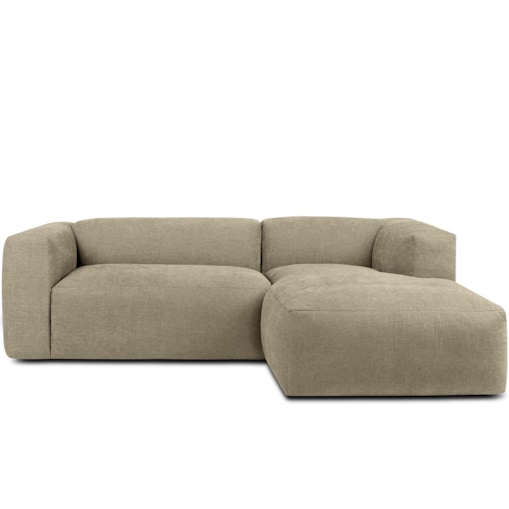 KONSIMO BUFFO Narożnik prawy 3/4-osobowy z wyjątkowo miękkim siedziskiem, kolor piaskowy