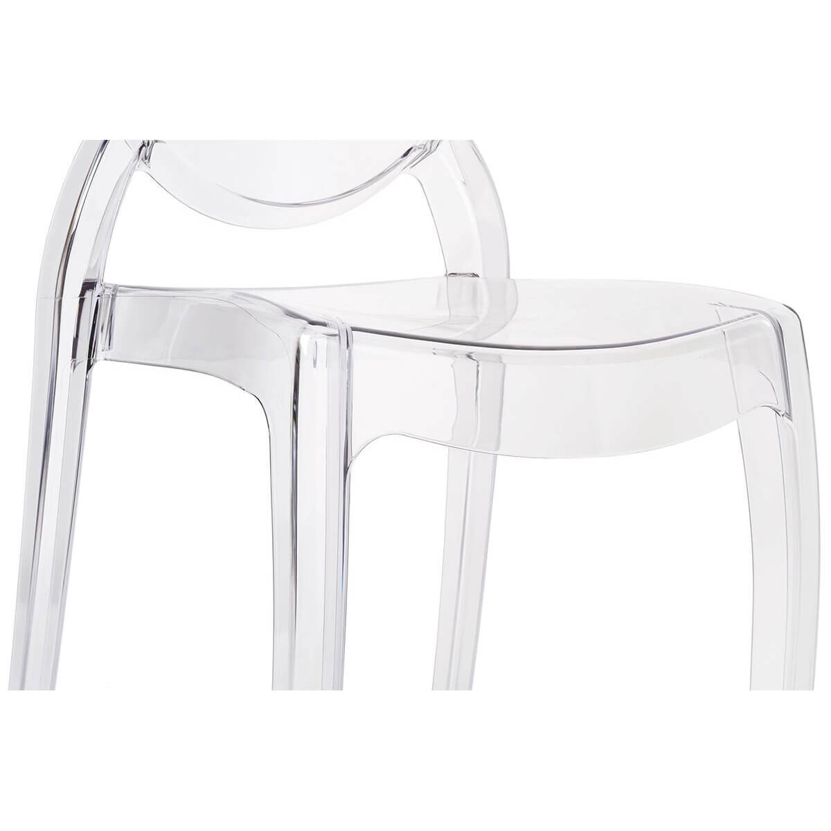 Transparentne krzesło sypialniane Elizabeth do toaletki